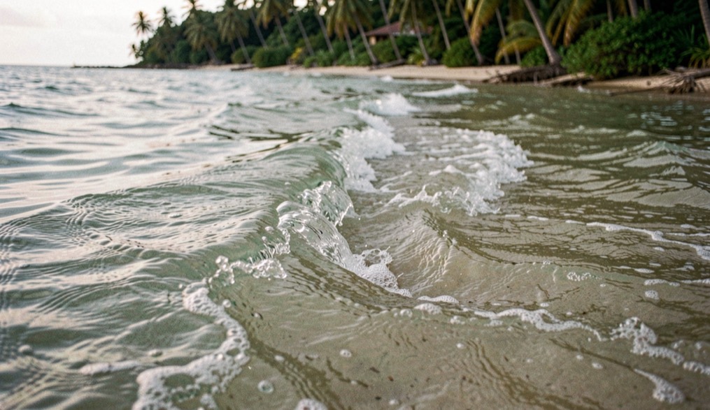 Rip current signs: channel texture and an escape angle in tropical water